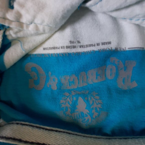 Roebuck & Co Mens Polo Shirt Size XL Blue White Stripe Short Sleeve Button Golf - Picture 3 of 5